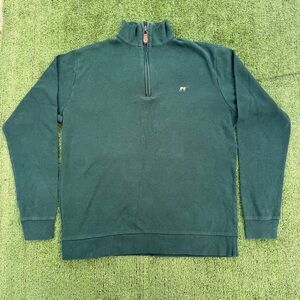 Southern Point Co Green Mock Neck Quarter Zip Sweatshirt, size small